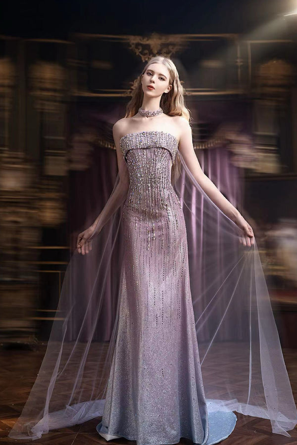 KM Arabelle Purple Gradient Mermaid Gown