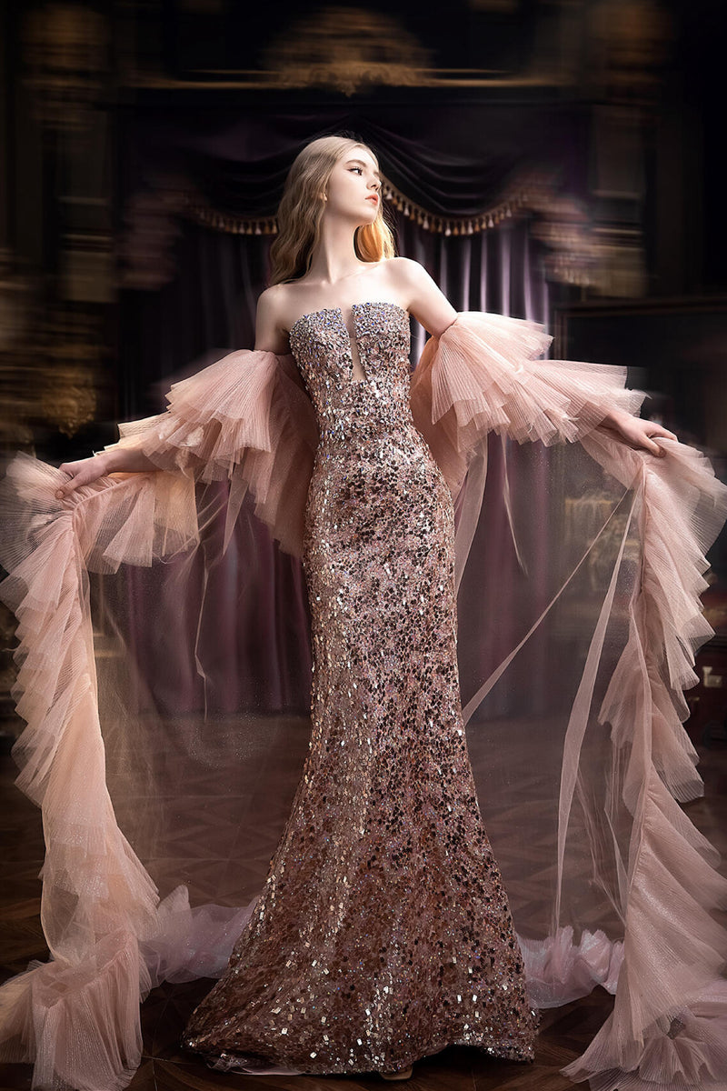 KM Arwen Gold Beaded Mermaid Gown GlamEdge Dress & Gown KM Arwen Gold Beaded Mermaid Gown GlamEdge Dress & Gown