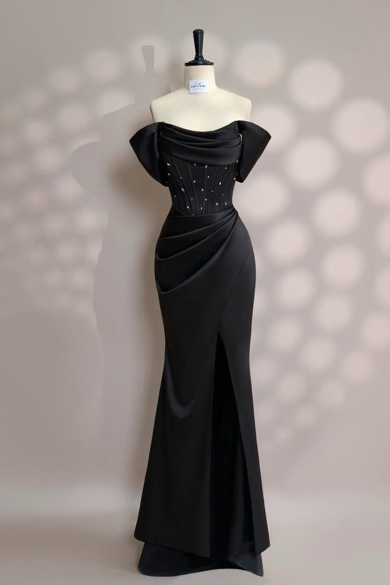 VD C Tatiana Off Shoulder Black Gown