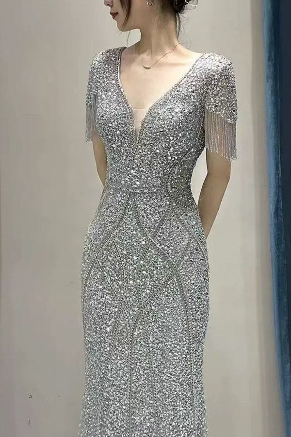 Cleona Silver Gown