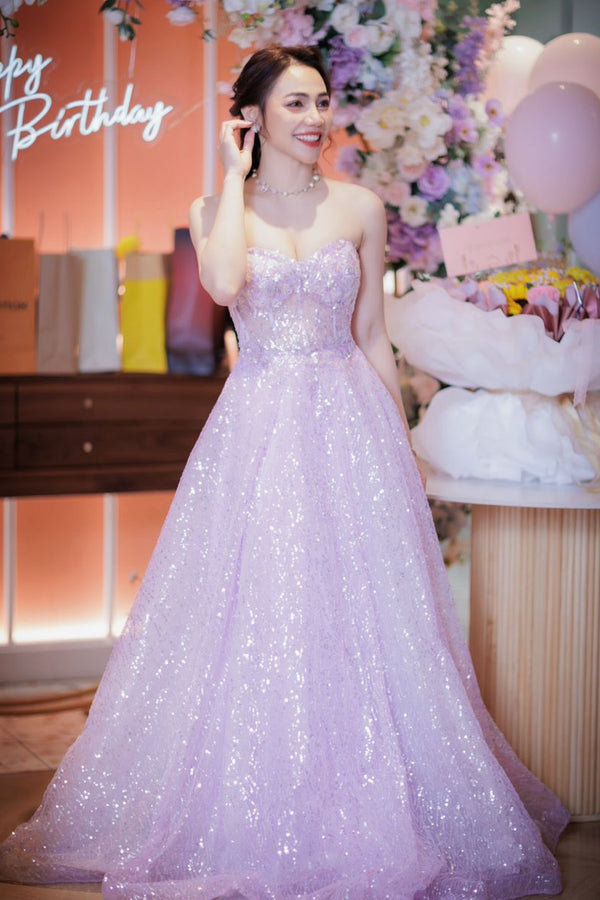 Iris Sequin Lavender Gown