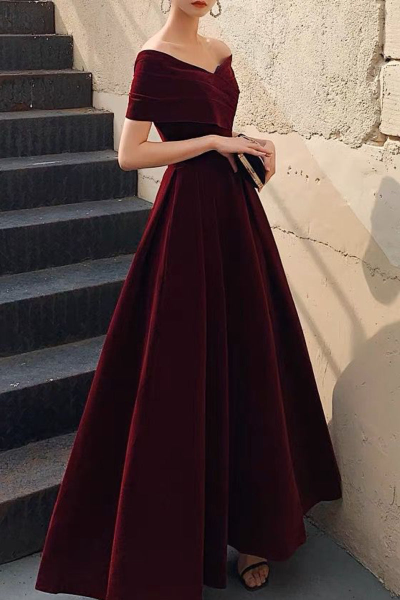 Megan Velvet Maroon Gown