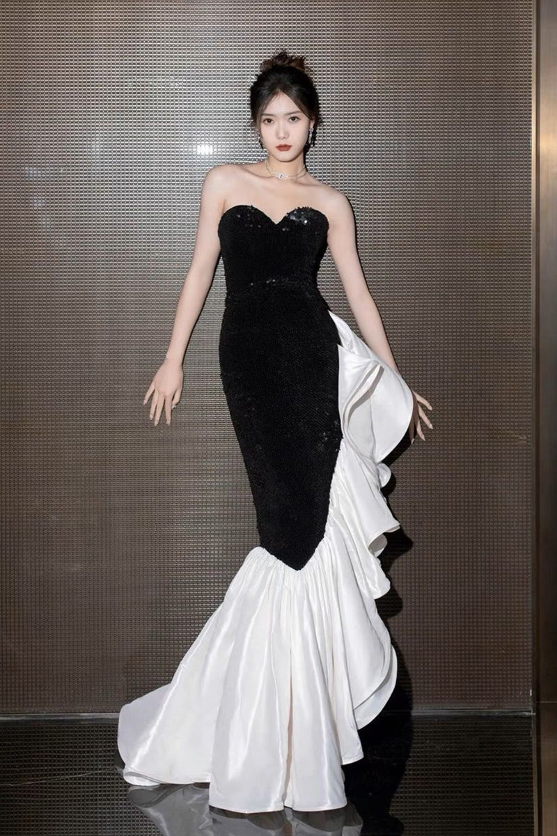 Vogue Sequin Black Mermaid Gown
