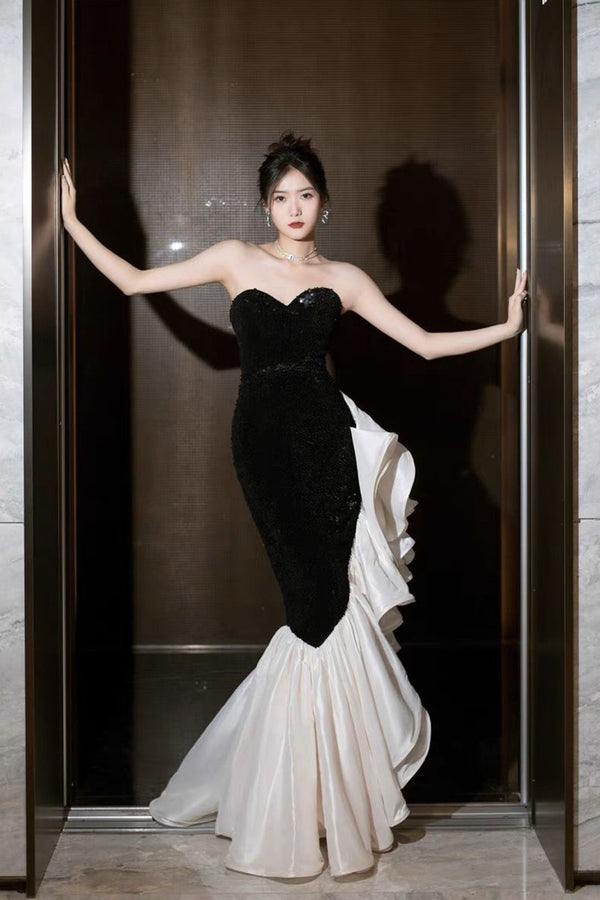 Vogue Sequin Black Mermaid Gown