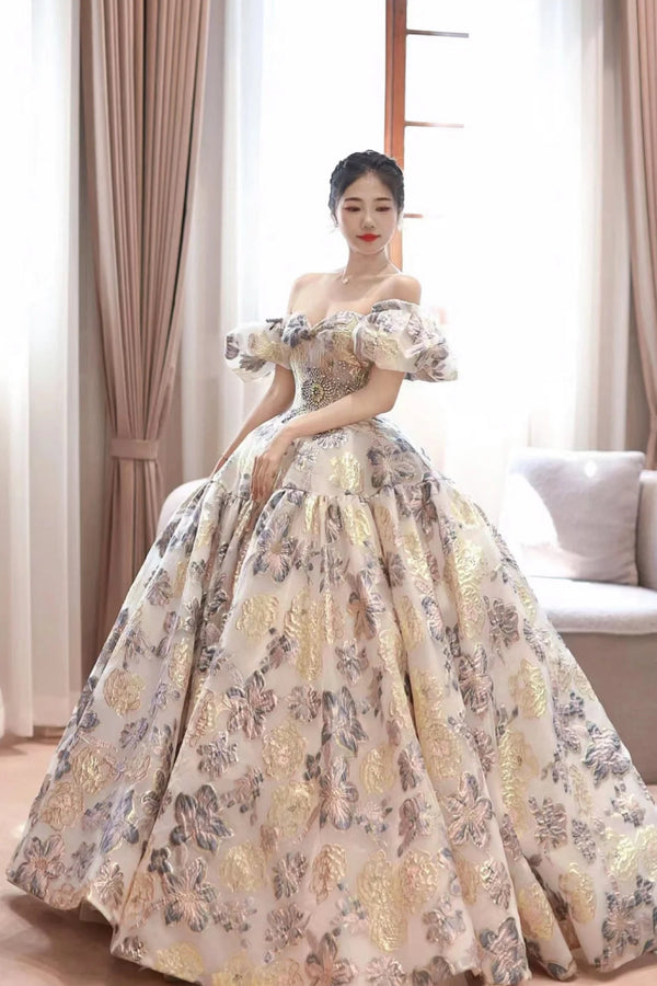 Xanthe Printed Floral Ballgown