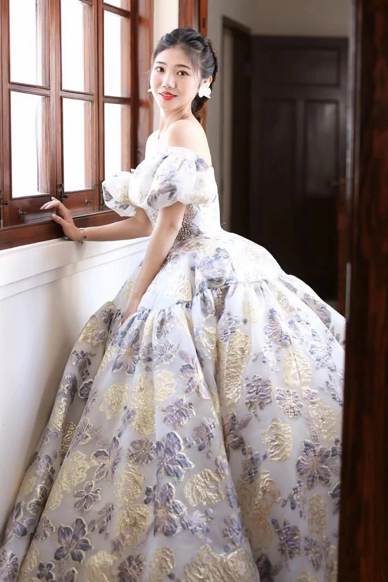 Xanthe Printed Floral Ballgown