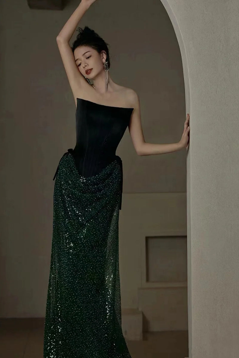 Yarissa Velvet Emerald Gown