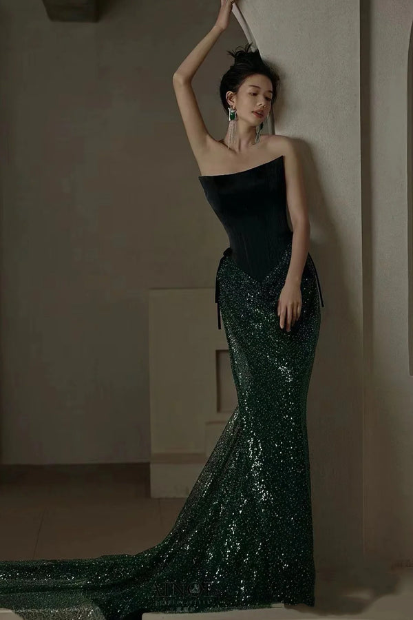 Yarissa Velvet Emerald Gown