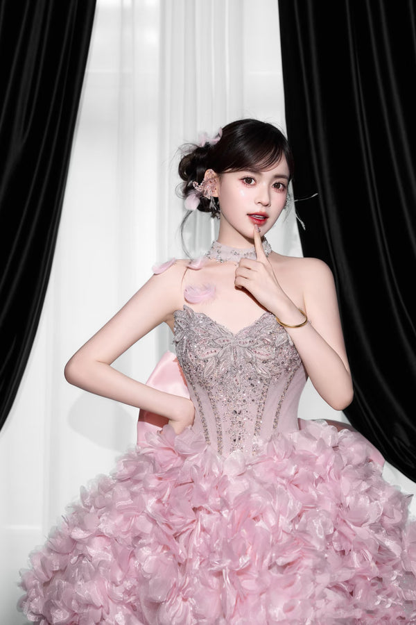 XJ Ballerina Dream Pink Mini Gown with Bow