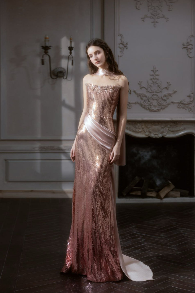 S Mousse Amour Rose Gold Gown