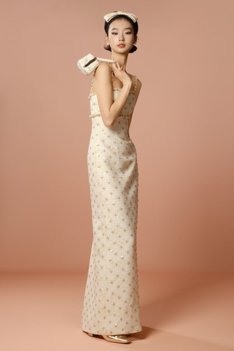 De Garbo Fiona Shell Beige Vintage Gown GlamEdge Dress & Gown De Garbo Fiona Shell Beige Vintage Gown GlamEdge Dress & Gown