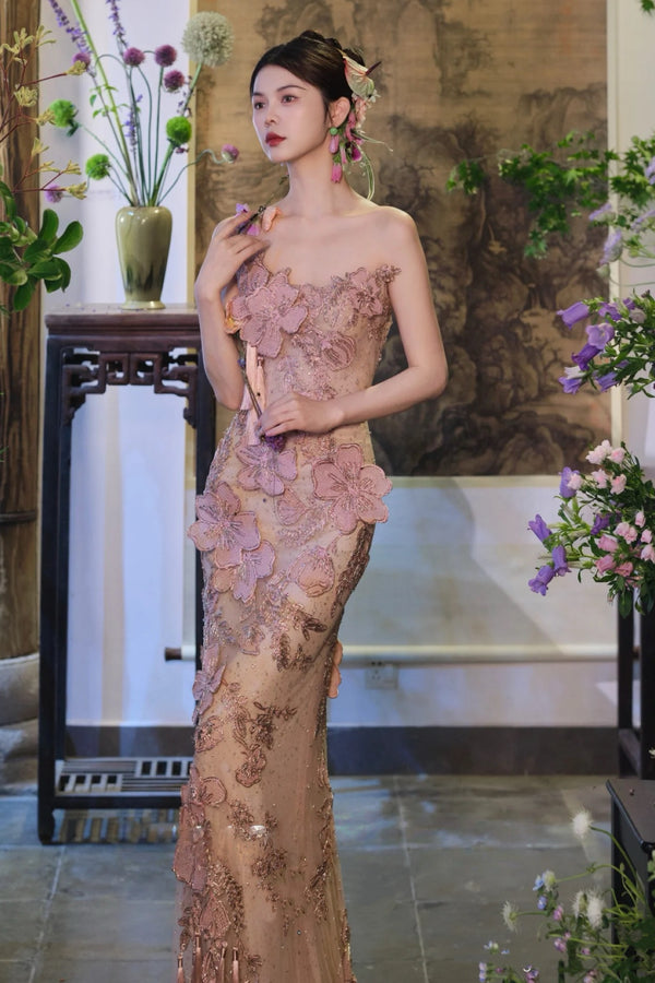 Beyond Hibiscus Rouge Oriental Gown