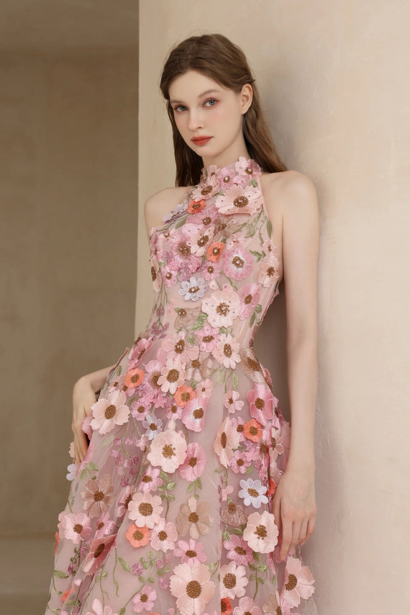 WP Chloris Floral Pink Gown