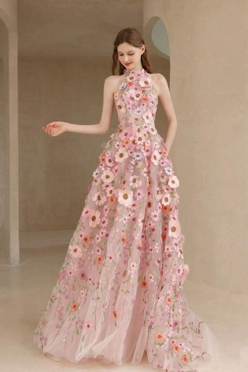 WP Chloris Floral Pink Gown GlamEdge Dress & Gown WP Chloris Floral Pink Gown GlamEdge Dress & Gown