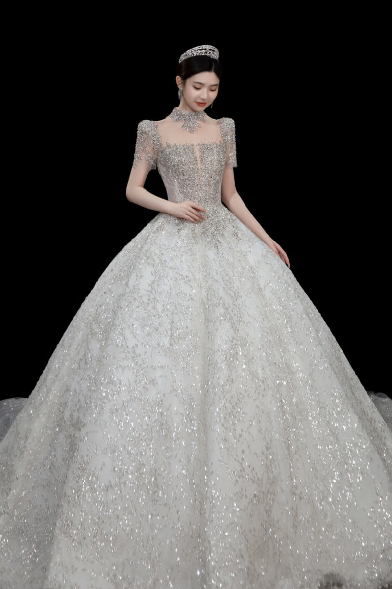 KC Isadora Square Neck Sleeve Bridal Ballgown