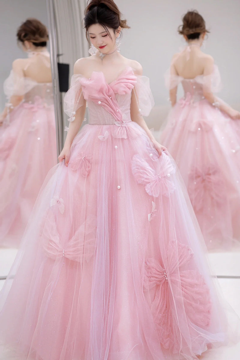 K Myrtle Butterfly Pink Gown