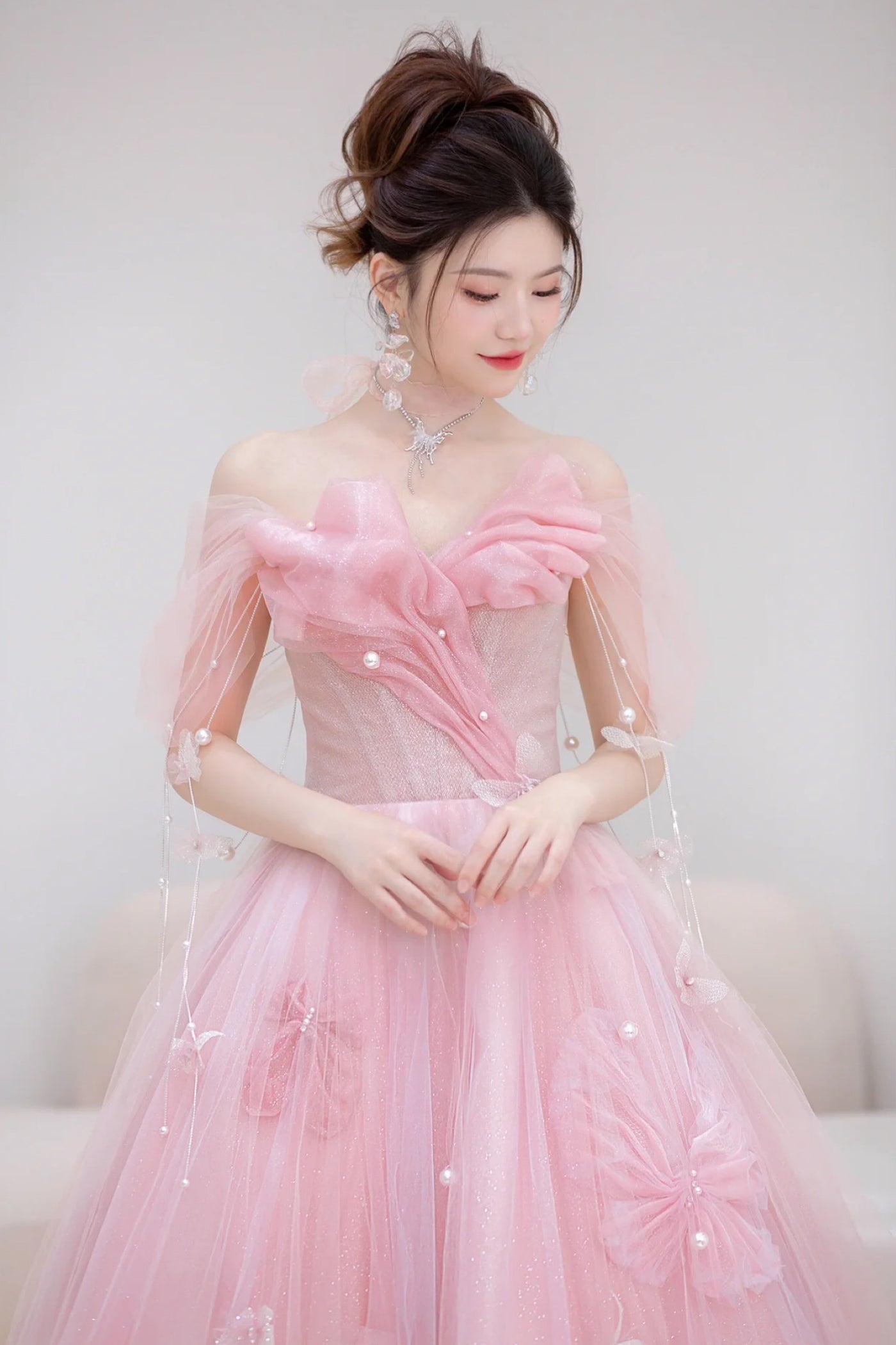 K Myrtle Butterfly Pink Gown – GlamEdge Dress & Gown K Myrtle Butterfly Pink Gown – GlamEdge Dress & Gown