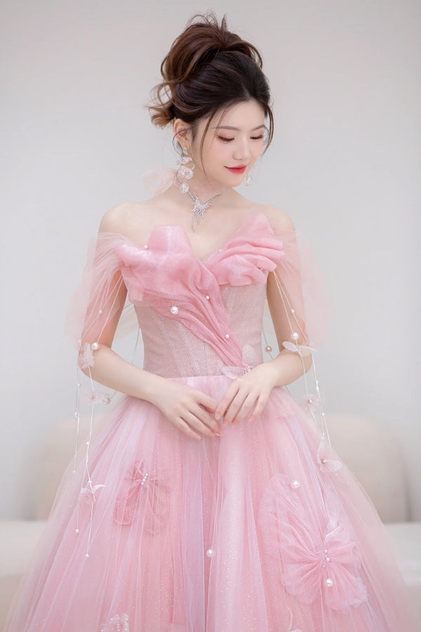 K Myrtle Butterfly Pink Gown
