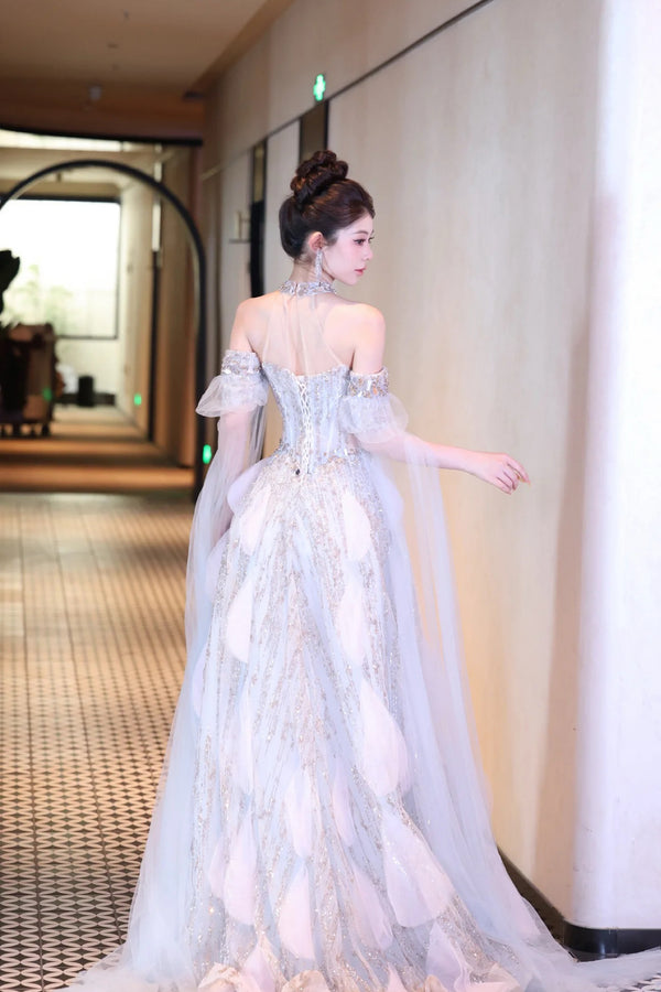 LW Glacial Birth Blush Shimmer Gown