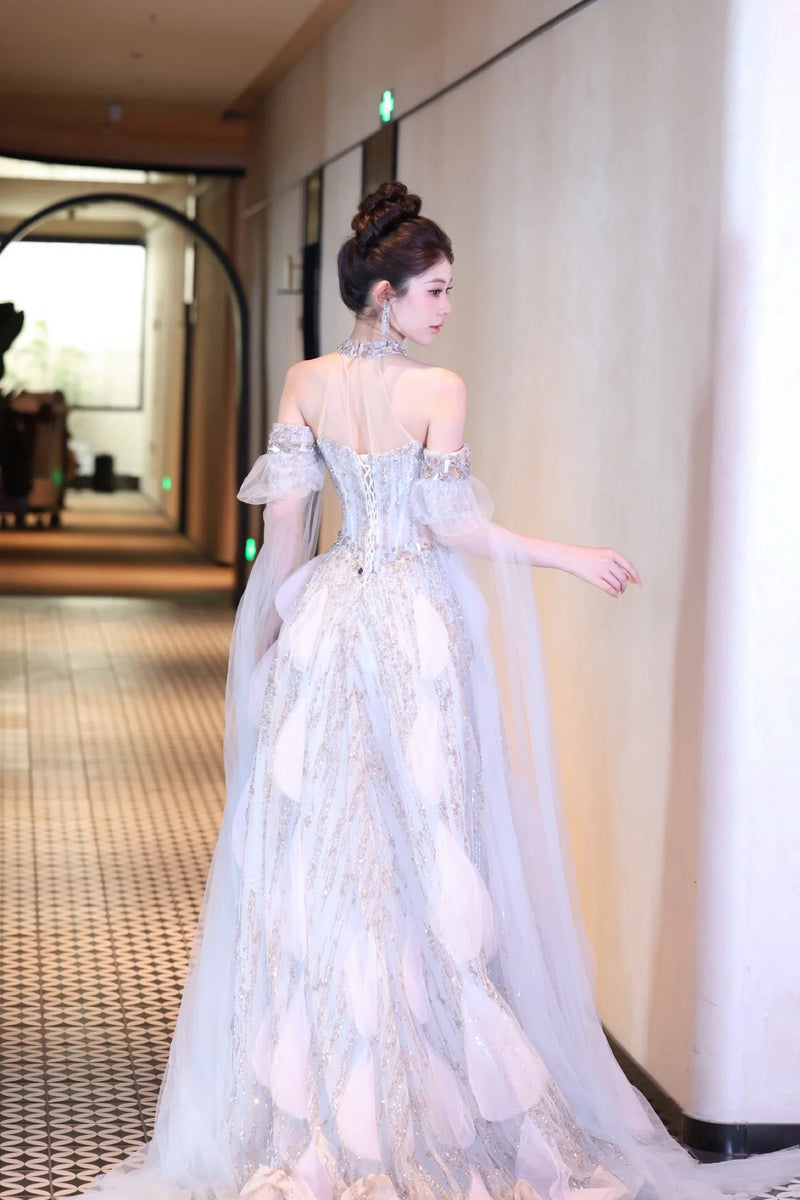 LW Glacial Birth Blush Shimmer Gown