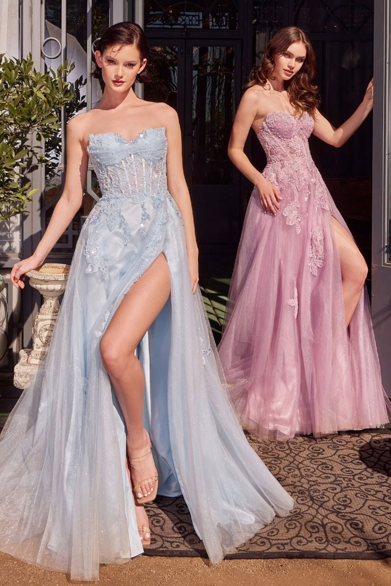 AL Finch Baby Blue Corset Gown