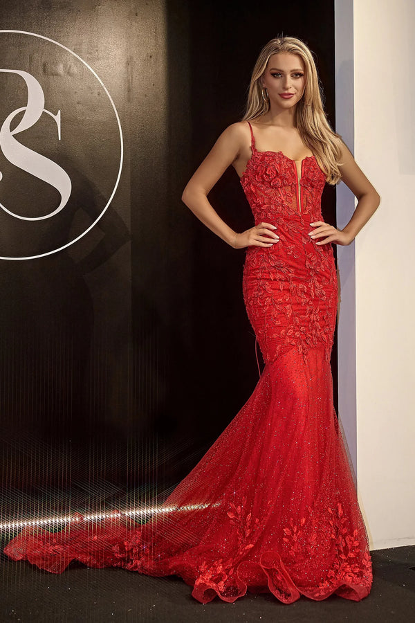 PS Hea Lace Red Gown