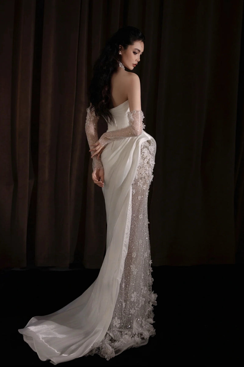 LP Lydian Satin Mermaid Gown