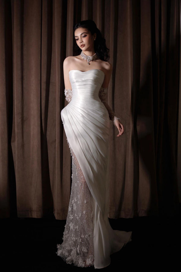 LP Lydian Satin Mermaid Gown