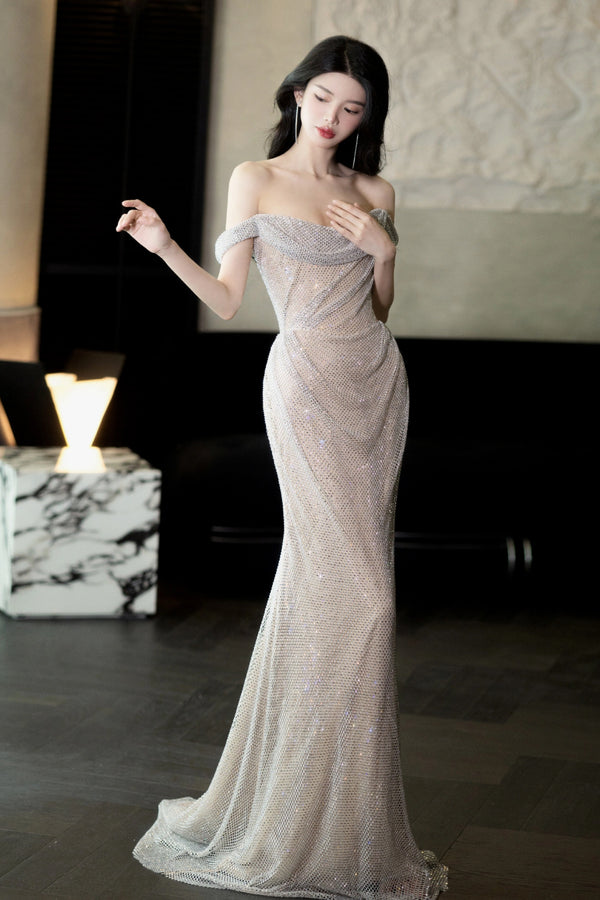 S Valencia Silver Mermaid Gown