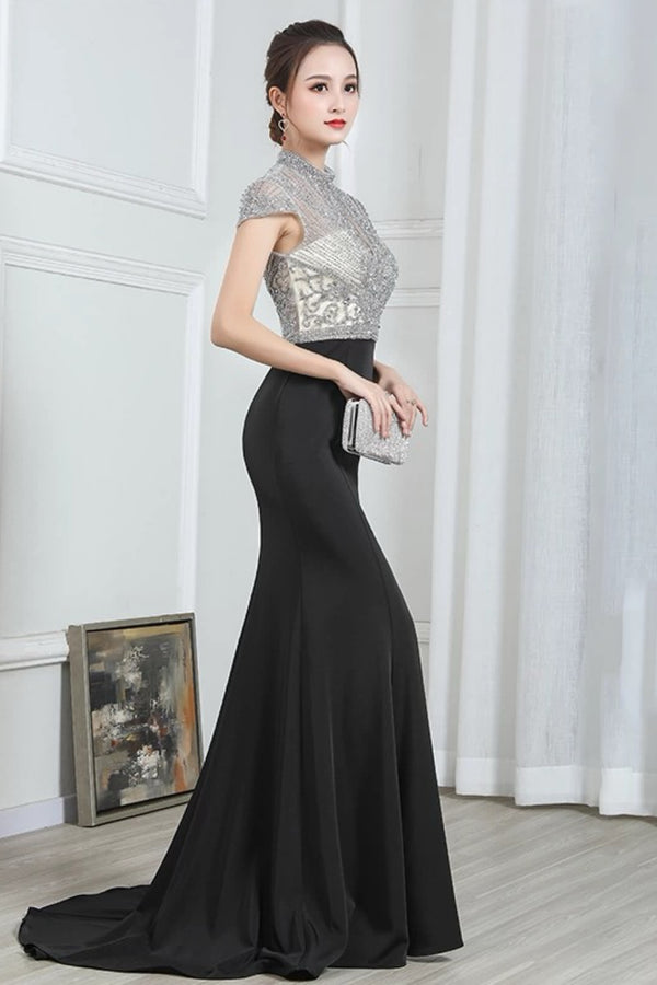 Caria Black Mermaid Gown