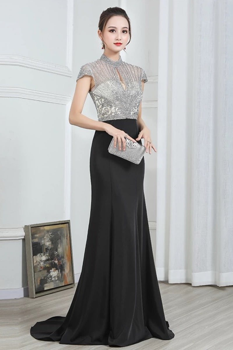 Caria Black Mermaid Gown