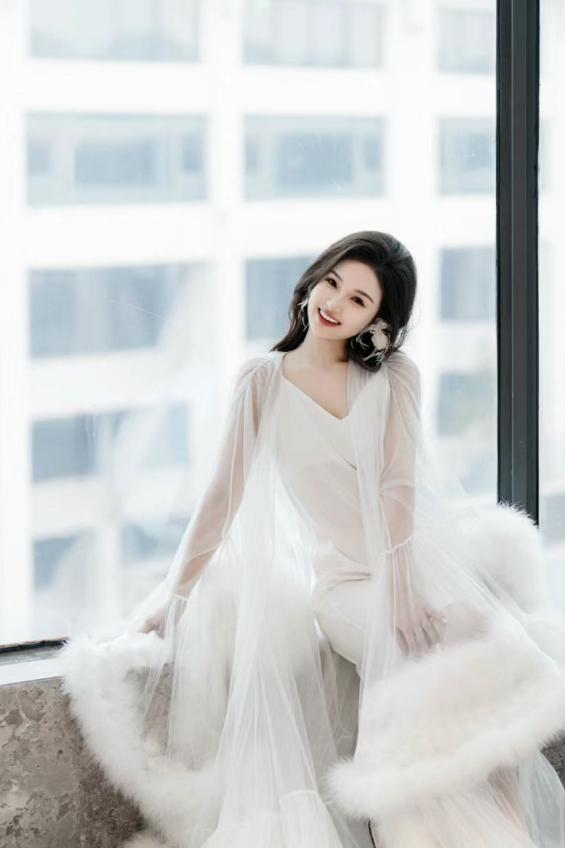 white dress photoshoot | Maxi Dress | Beach Wedding Dress | Boho Dress | White Nude Dress | White Long Dress for Photo Shoot | Fashion Dress The lined bodice offers comfort and coverage SC Feather White Wedding Robe