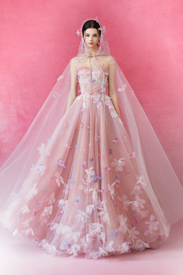 SC Rosetta Blossom Pink Floral Gown