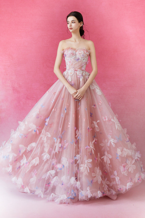 SC Rosetta Blossom Pink Floral Gown