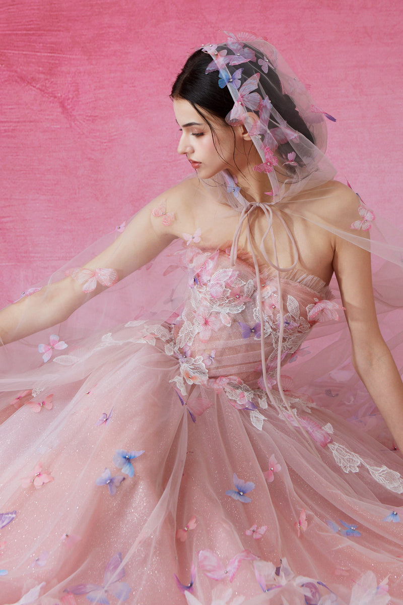 SC Rosetta Blossom Pink Floral Gown