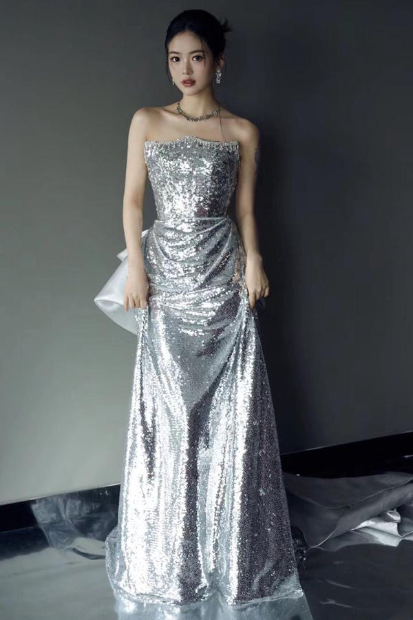 S Vivien Silver Mermaid With Bow Gown