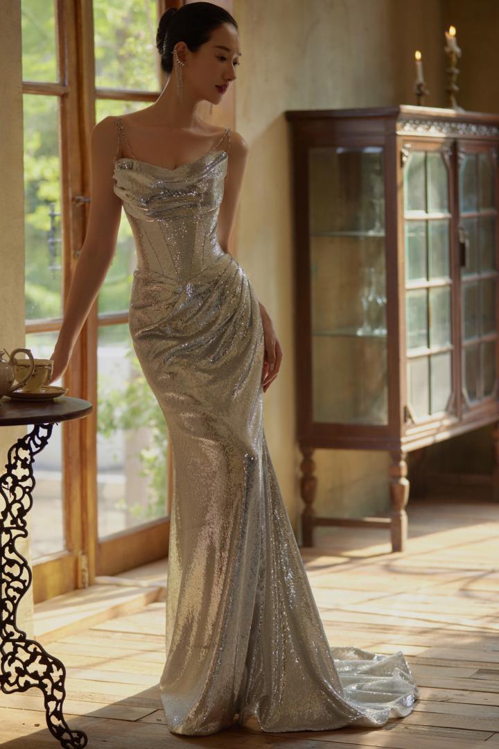 S Valeria Silver Gown