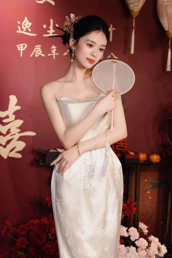 GX Eve White Satin Gown
