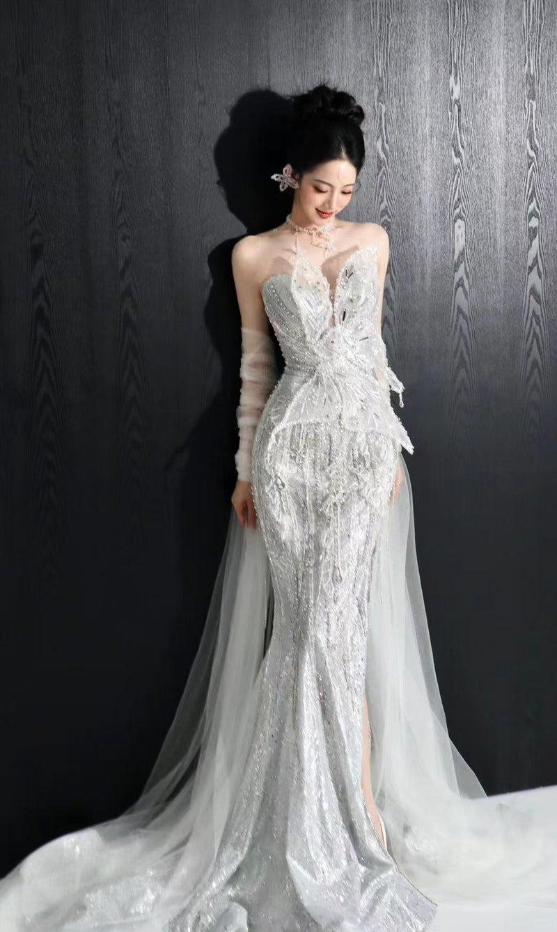 SM Darin Butterfly Mermaid Couture Gown