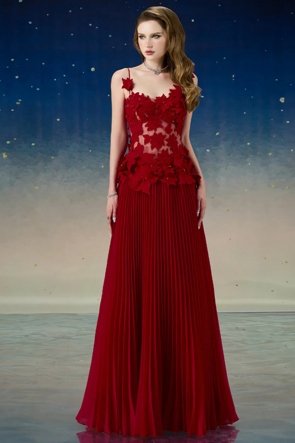 VD CMT Quasar Pleated Mesh Lace Dress