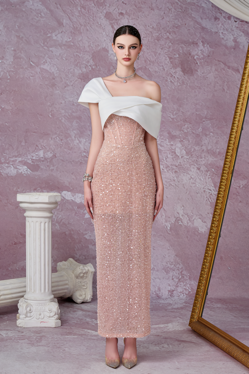 VD CMT Meteor Pink Off Shoulder Dress