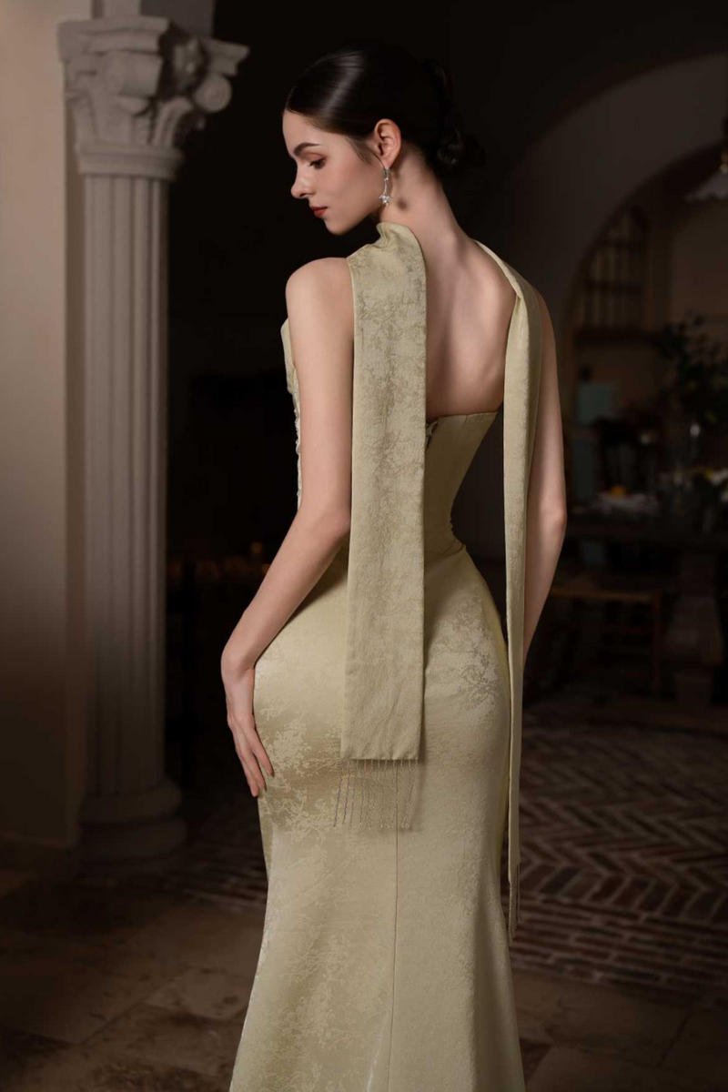 XJ Vitalia Oriental Yellow Gown
