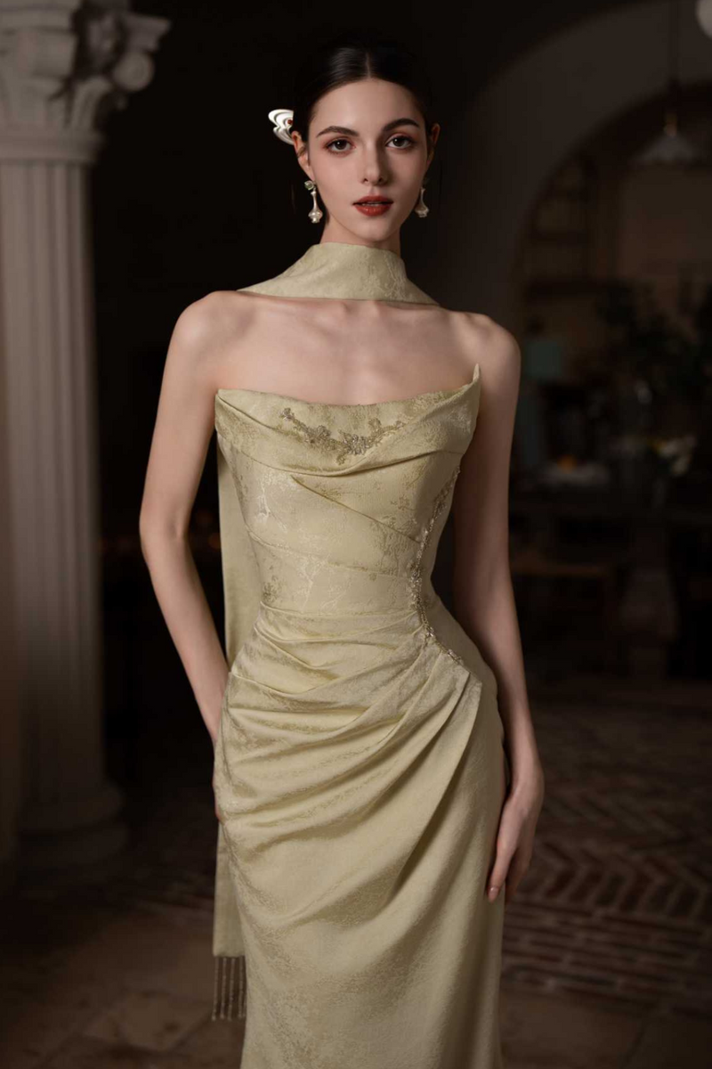 XJ Vitalia Oriental Yellow Gown