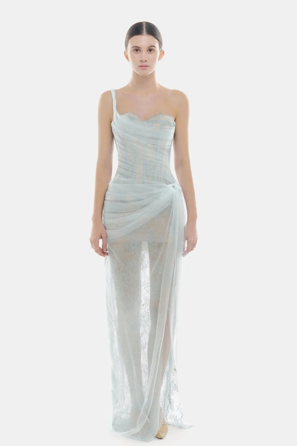 VD Lobbster Montsand Nikos Baby Blue Gown
