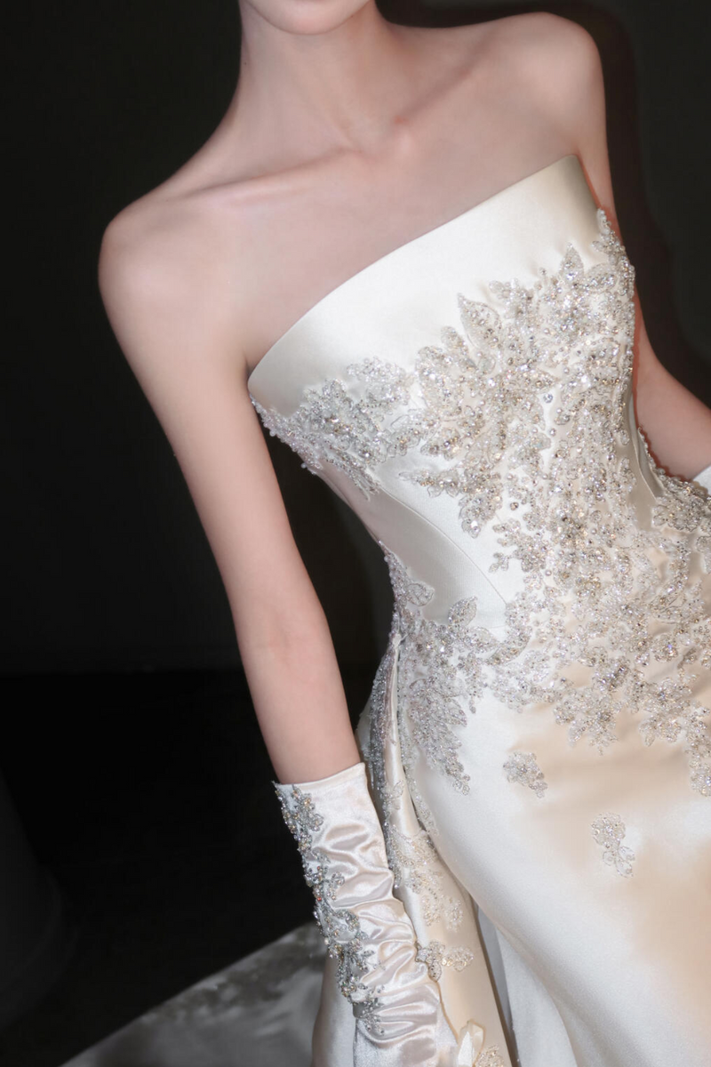 WNN Tamika Mermaid Overskirt White Gown