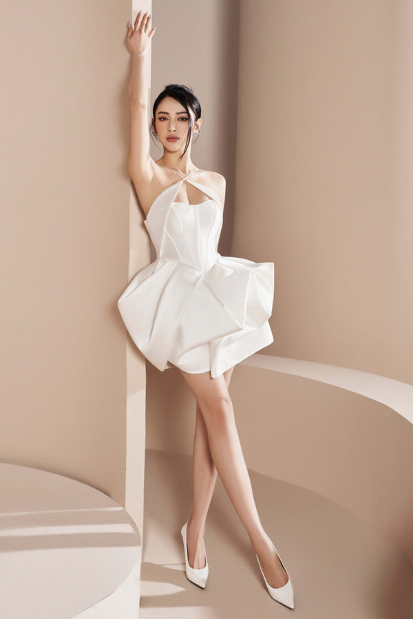 VD DZ Tanvir White Mini Gown