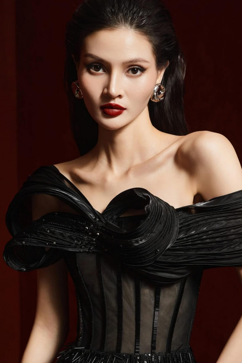 VD DZ Gracelyn Off Shoulder Black Mini Gown