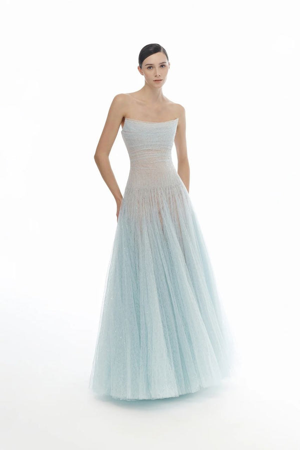 VD Lobbster Montsand Vienna Lace Blue Gown