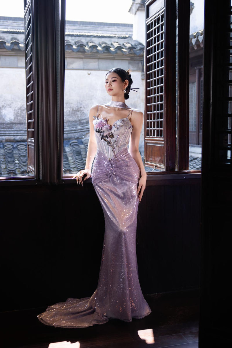 CC Moonlit Muse Cheongsam with Scarf