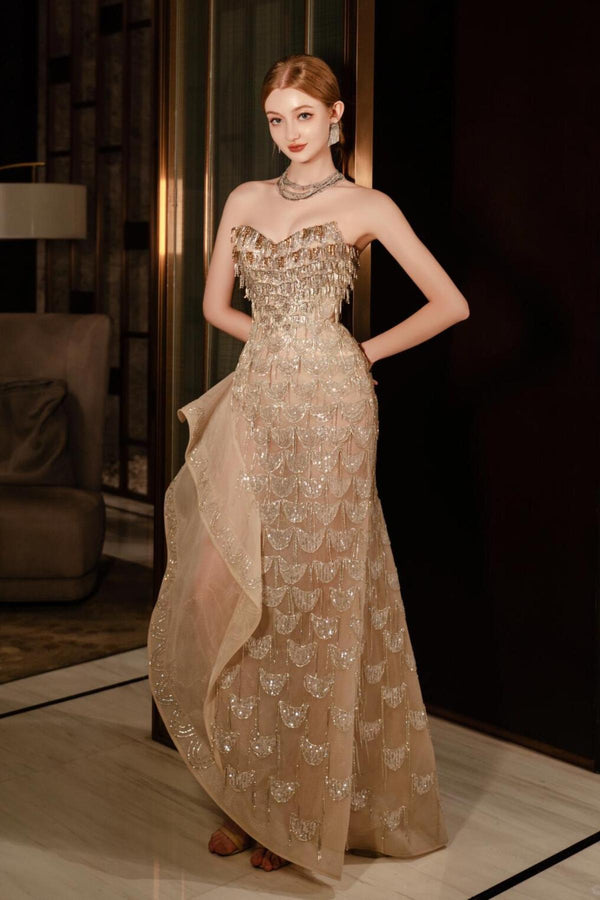 Hacchic Marcelline Champagne Mermaid Gown